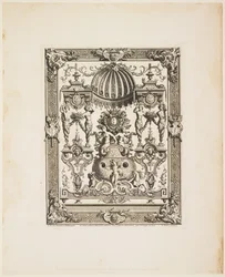 Decoratief paneel nr. 190: Armes de Colbert, uit Panneaux, ca. 1670-1680